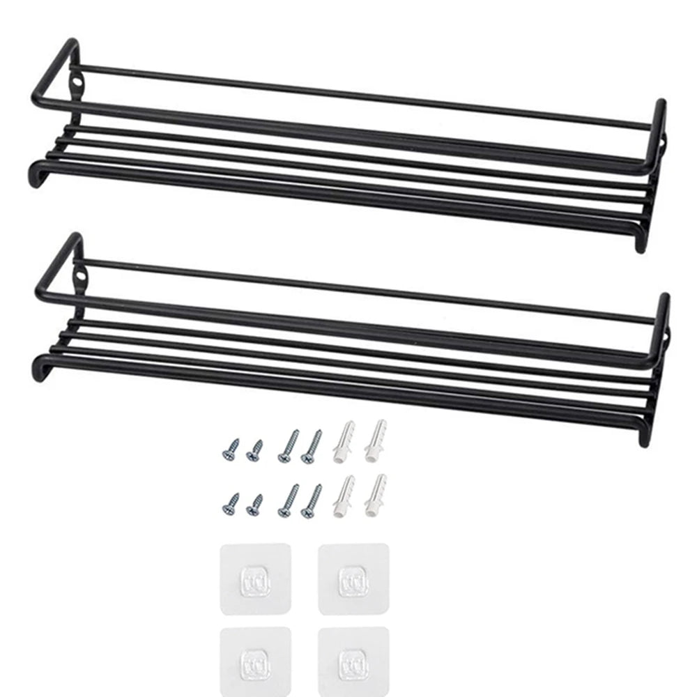 Aura Spice Gallery – Minimalist Wall-Mounted Organizer (Black)