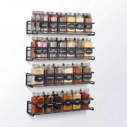 Aura Spice Gallery – Minimalist Wall-Mounted Organizer (Black)