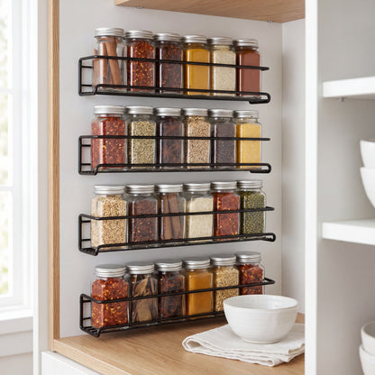 Aura Spice Gallery – Minimalist Wall-Mounted Organizer (Black)