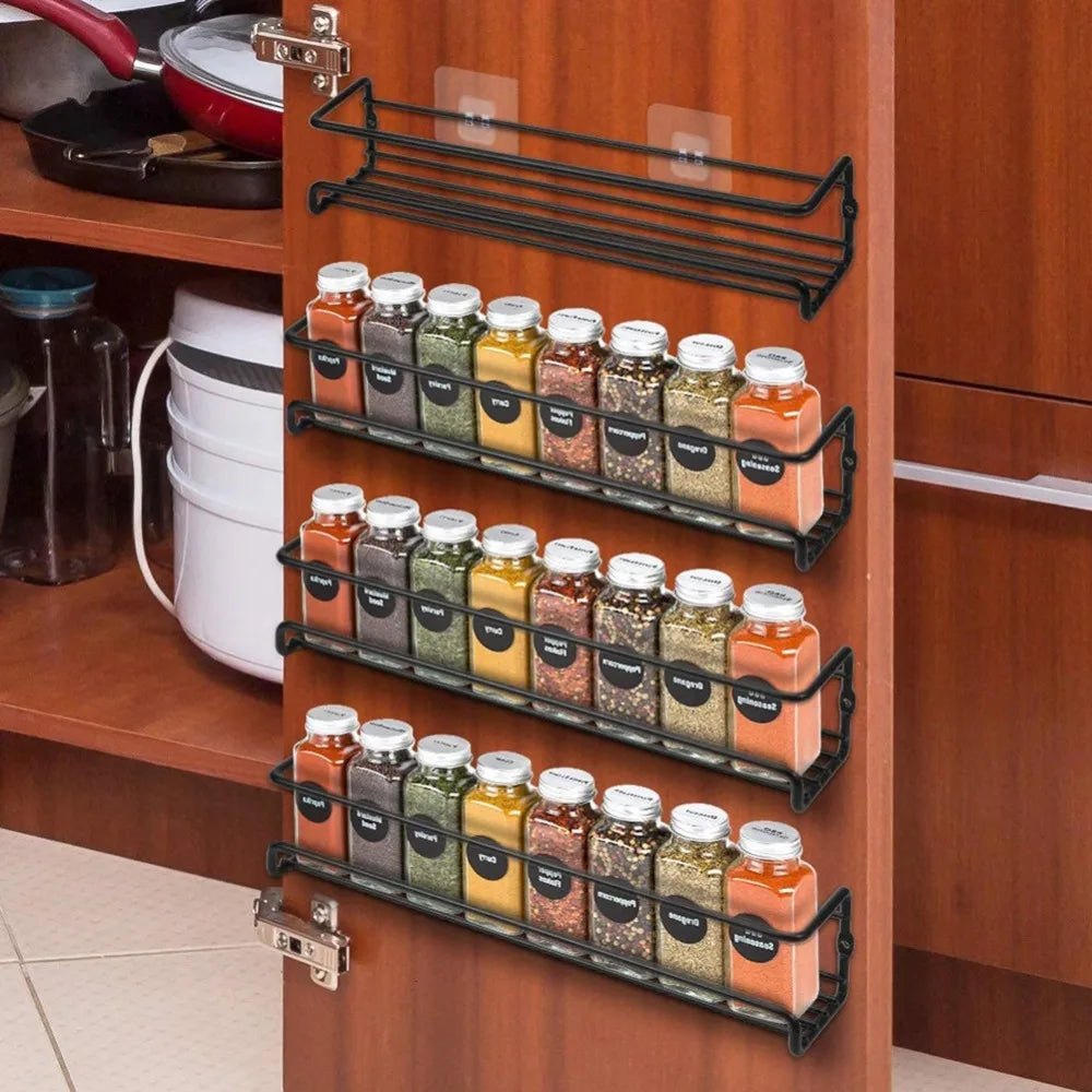 Aura Spice Gallery – Minimalist Wall-Mounted Organizer (Black)