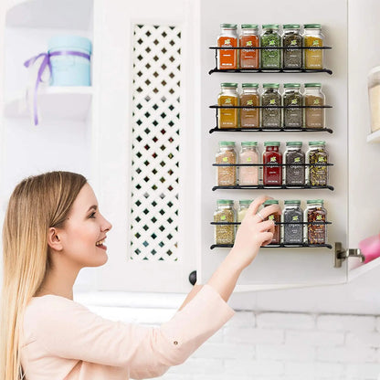 Aura Spice Gallery – Minimalist Wall-Mounted Organizer (Black)