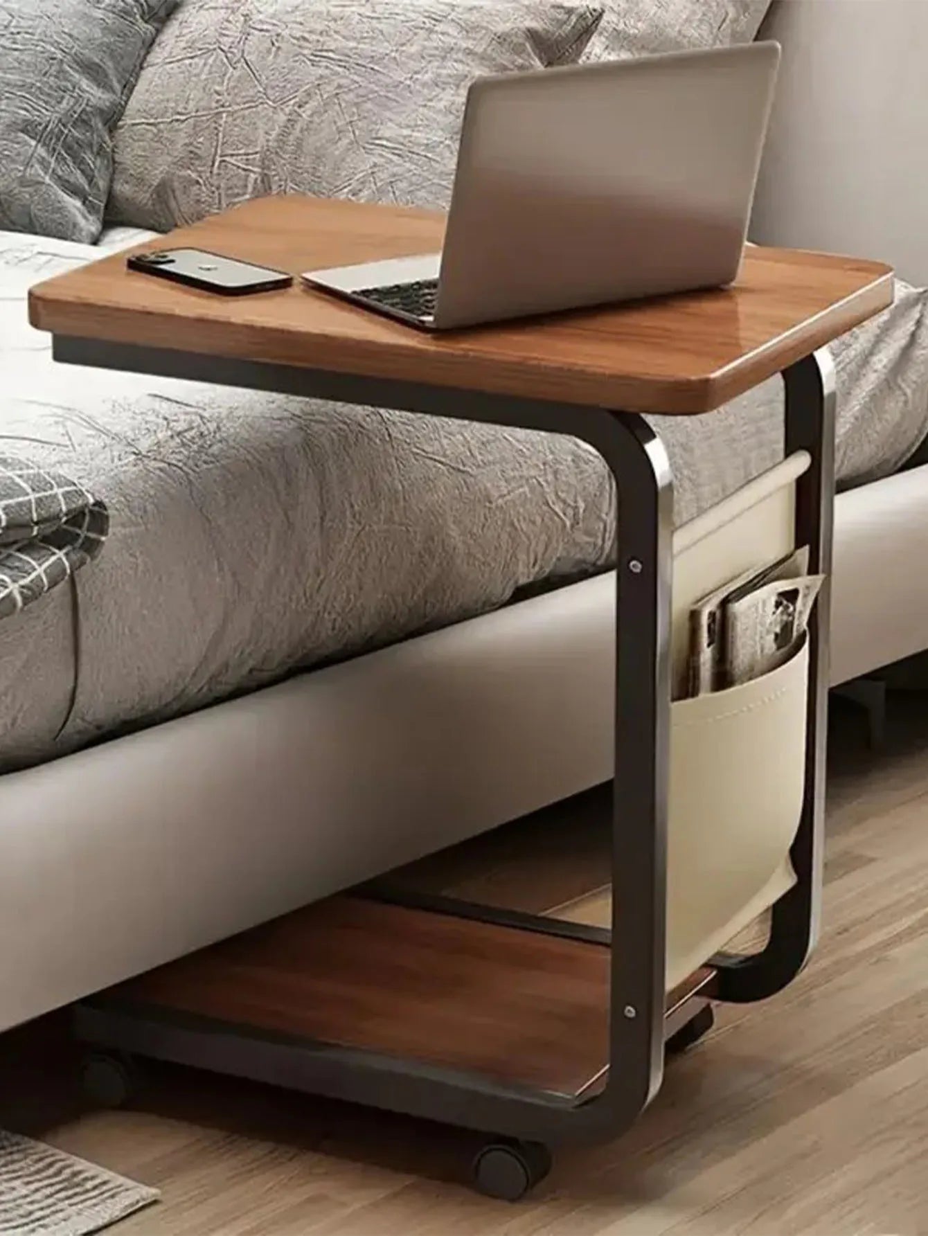 C-Frame Side Table side profile showing C-shape base design