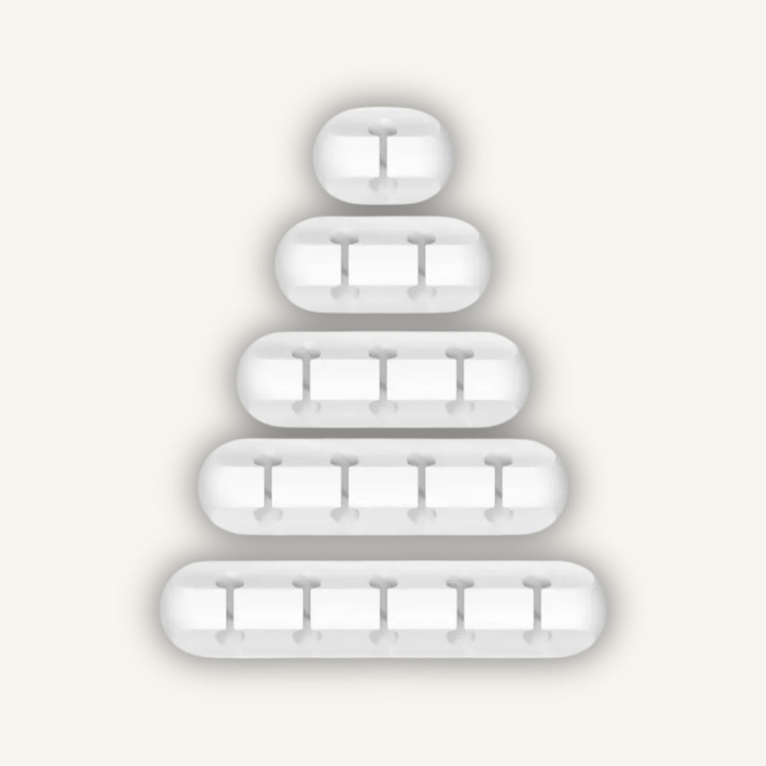 ClearDesk Cable Clips set of 8 cable anchors in pure white