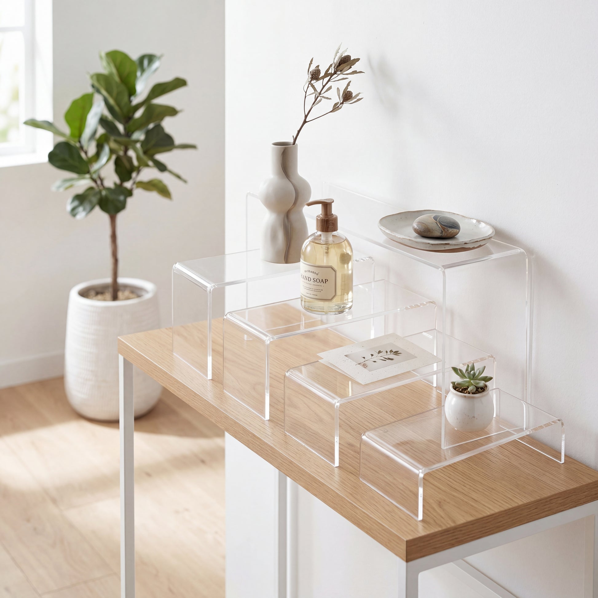Clear Acrylic Display Riser in jewelry store display case