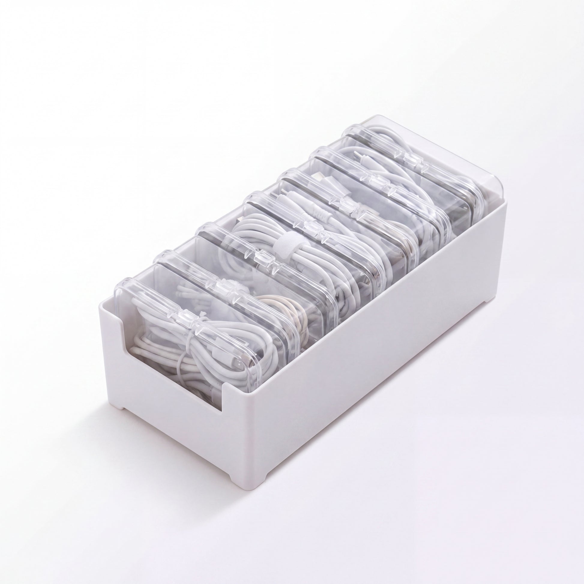 Clear Modular Organizer Case – full product view showing transparent design