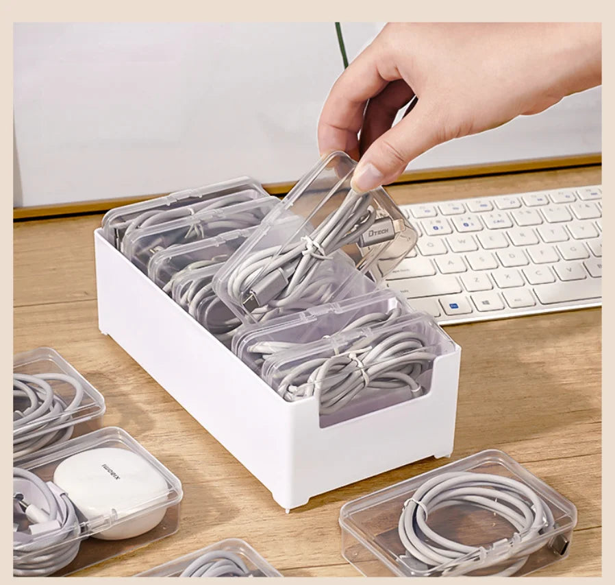 Clear Modular Organizer Case storing makeup brushes and beauty tools