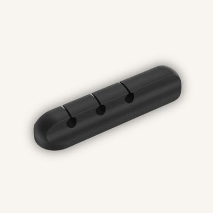 Desk Cable Clips Matte Black detail of adhesive base and clip channel
