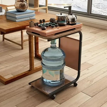 Drift C-Frame Side Table – Mobile Sanctuary with Integrated Storage