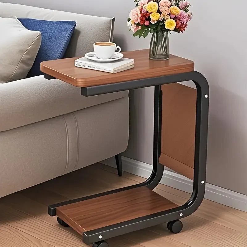 Drift C-Frame Side Table – Mobile Sanctuary with Integrated Storage