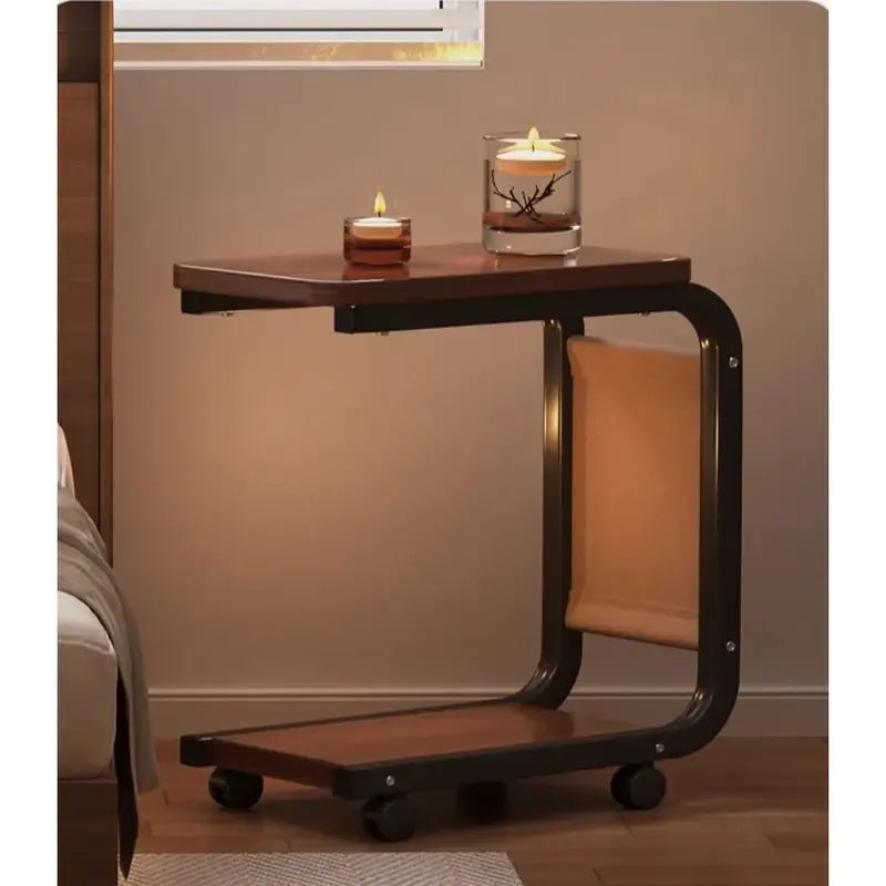 Drift C-Frame Side Table – Mobile Sanctuary with Integrated Storage