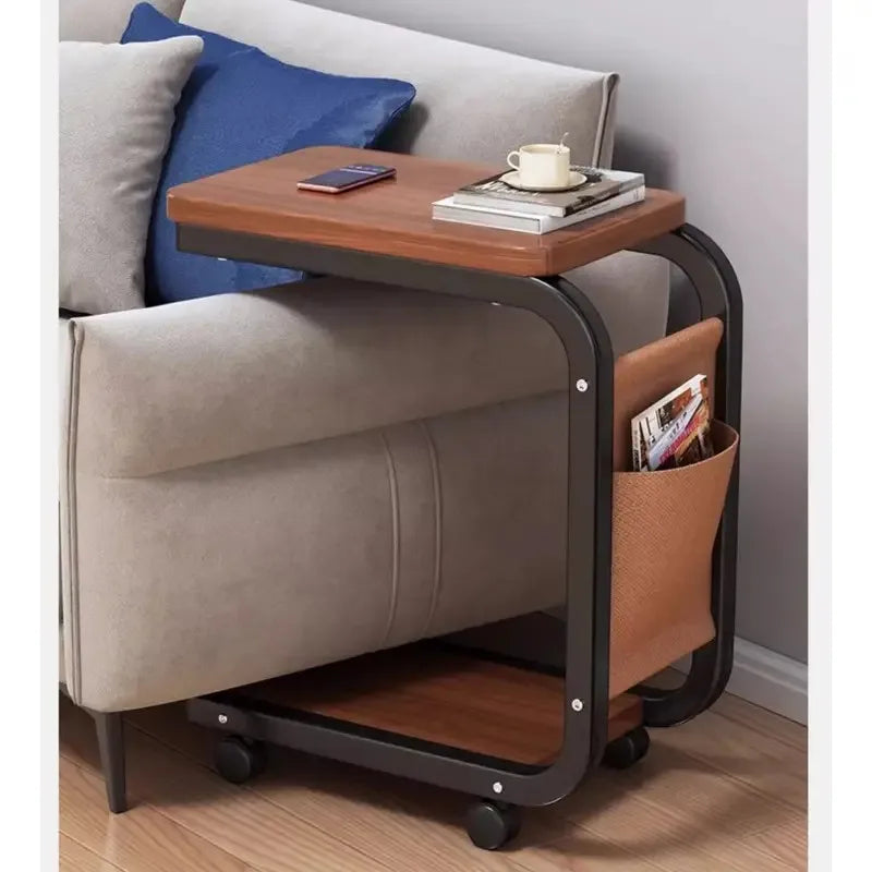 Drift C-Frame Side Table – Mobile Sanctuary with Integrated Storage