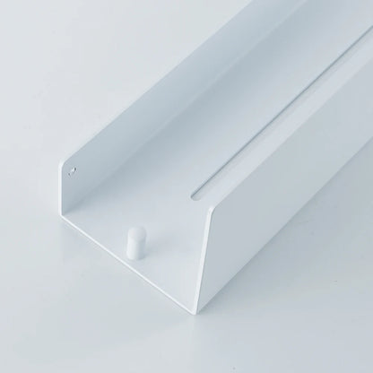Floating Bathroom Shelf White in modern white bathroom setting