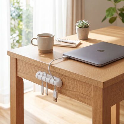 FlowPoint Cable Anchor – Minimalist Desktop Management (Pure White)