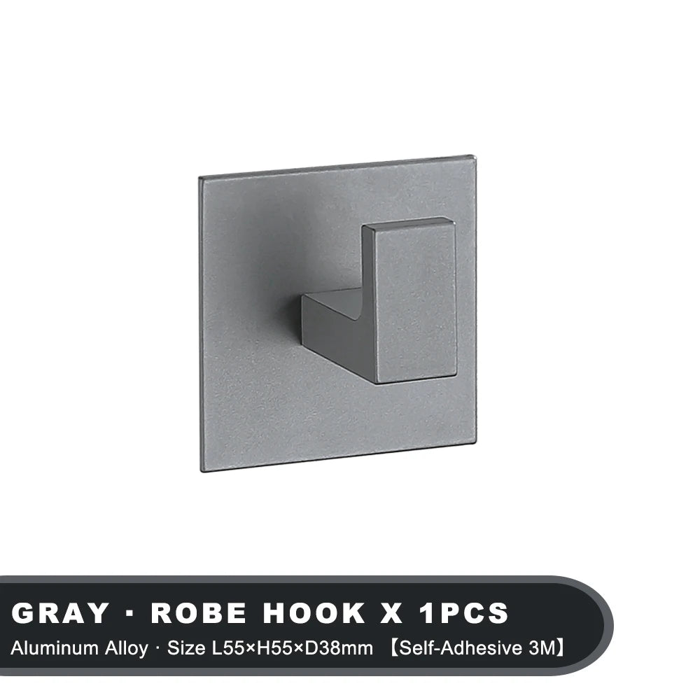 Heavy Duty Adhesive Hook close-up of brushed aluminum finish