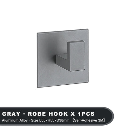 Heavy Duty Adhesive Hook close-up of brushed aluminum finish