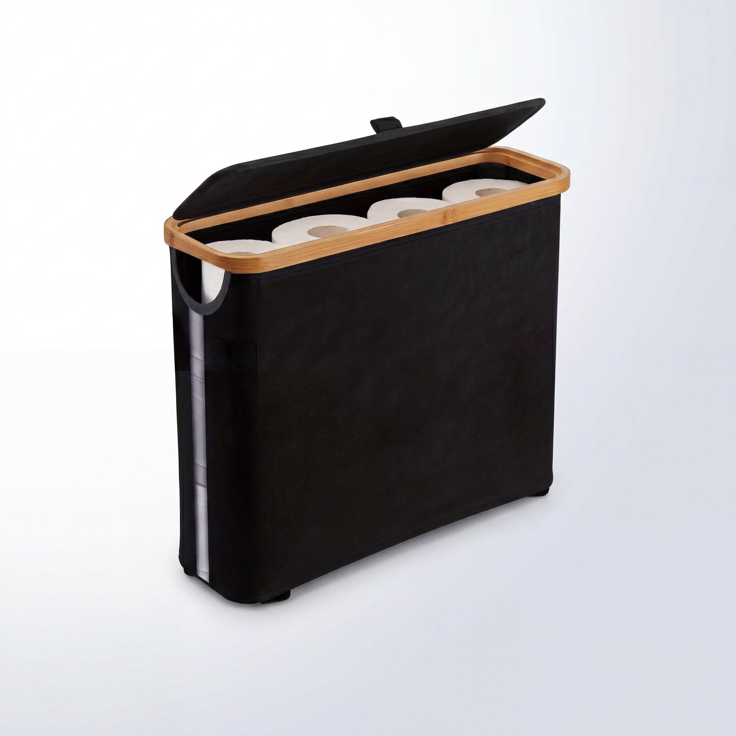 Linen View Stock Basket – Foldable Bathroom Organizer with Vision Window