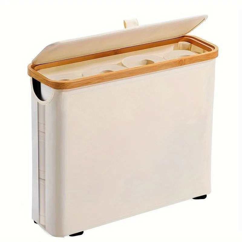Linen View Stock Basket – Foldable Bathroom Organizer with Vision Window