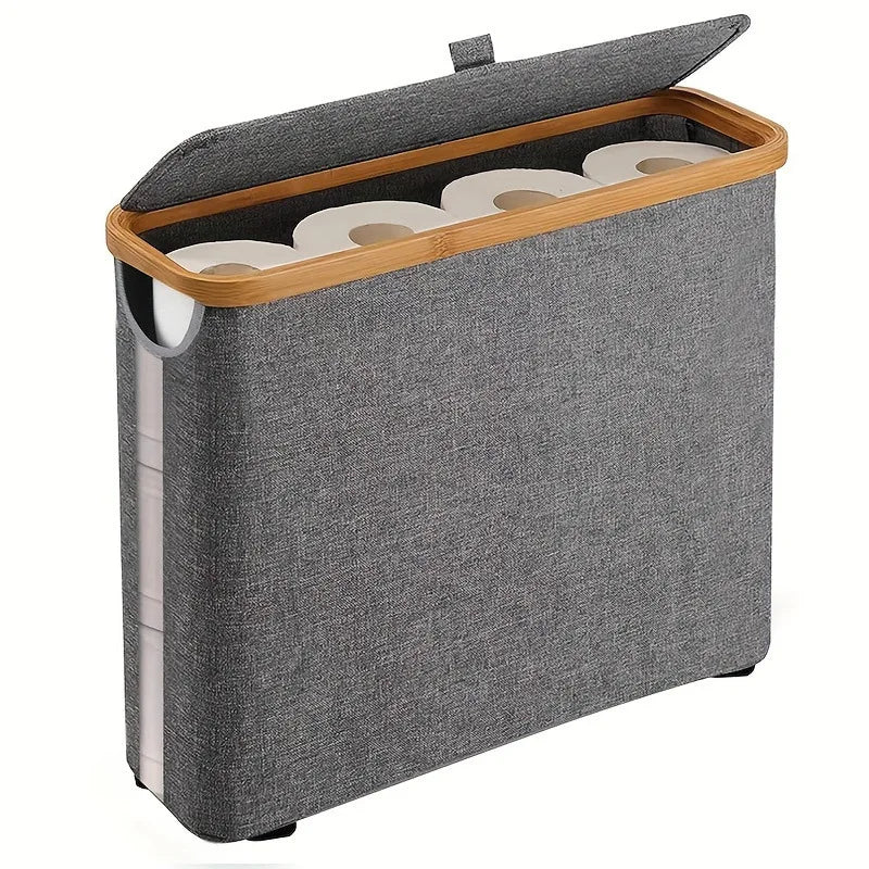 Linen View Stock Basket – Foldable Bathroom Organizer with Vision Window