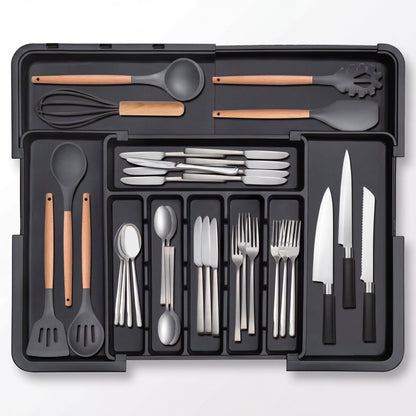 Nestill Expand Cutlery Tray — Matte Black