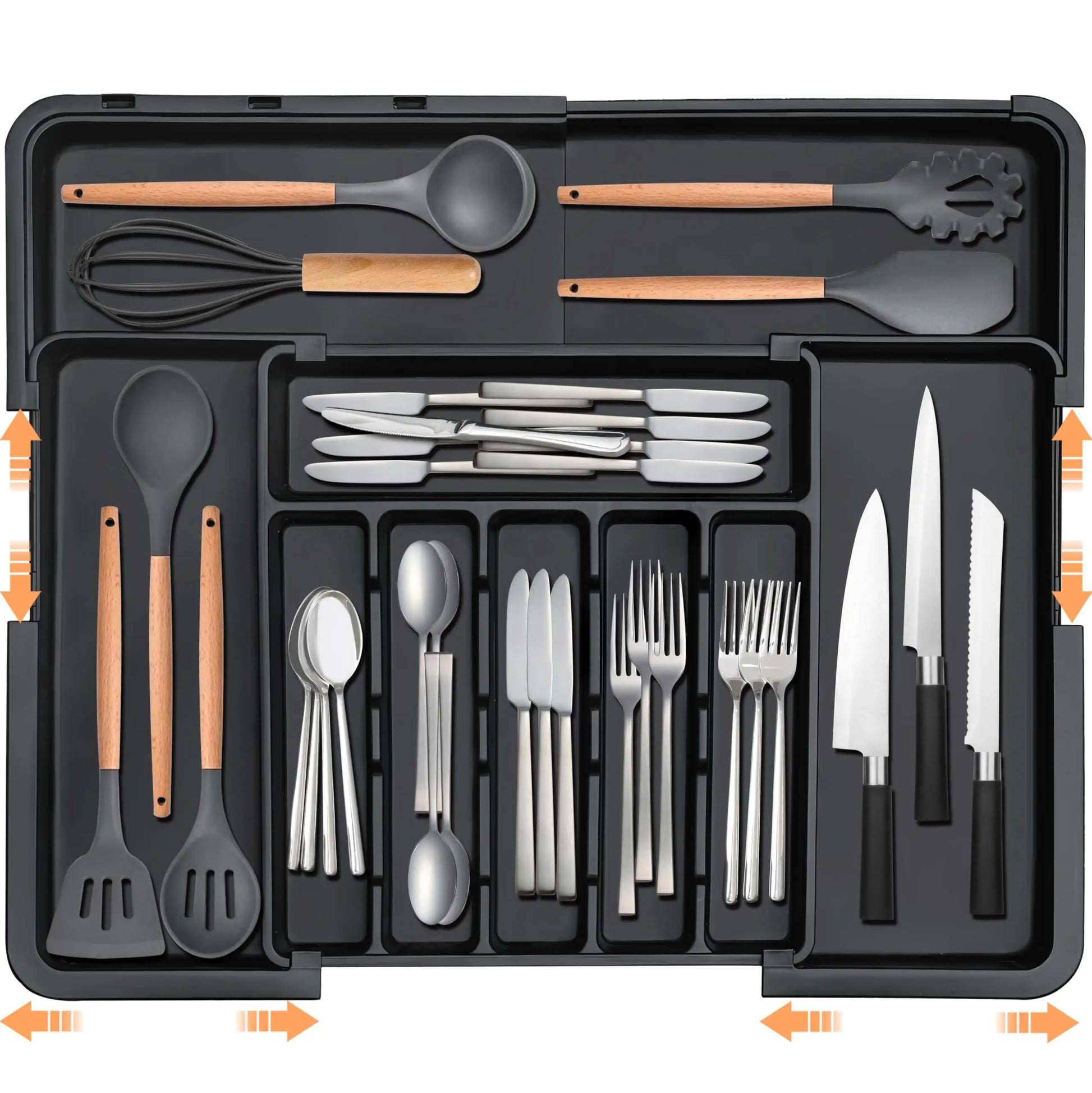 Nestill Expand Cutlery Tray — Matte Black