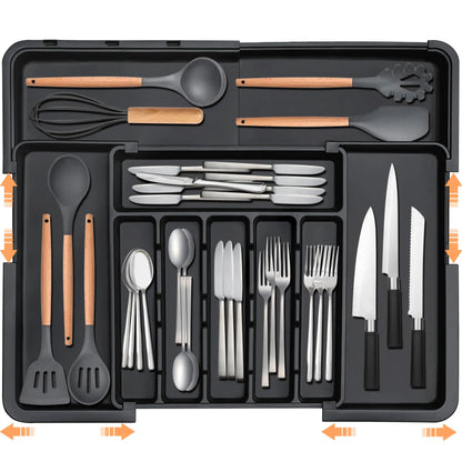 Nestill Expand Cutlery Tray — Matte Black