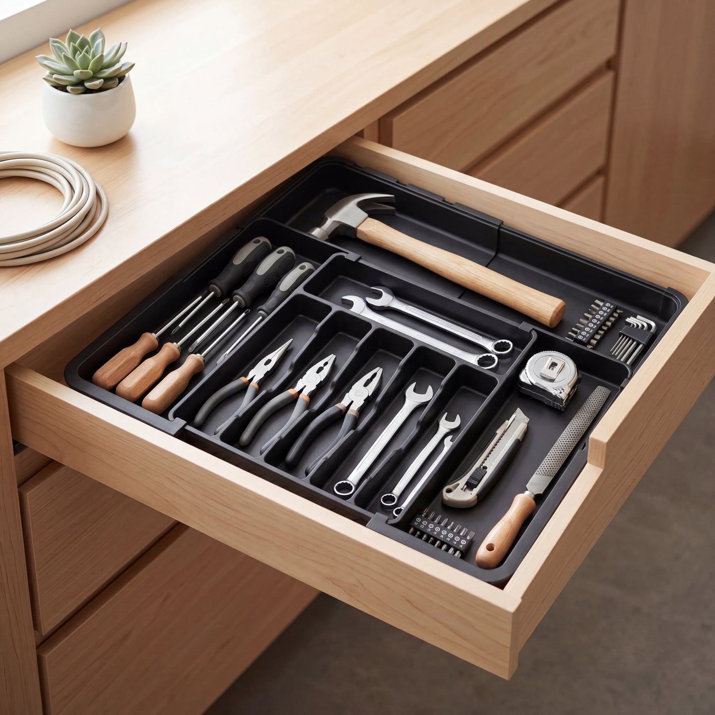 Nestill Expand Cutlery Tray — Matte Black