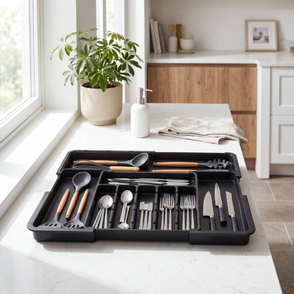 Nestill Expand Cutlery Tray — Matte Black