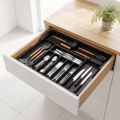 Nestill Expand Cutlery Tray — Matte Black