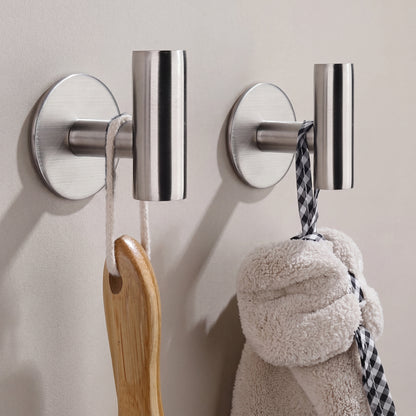 Adhesive Stainless Steel Wall Hooks — No Drill