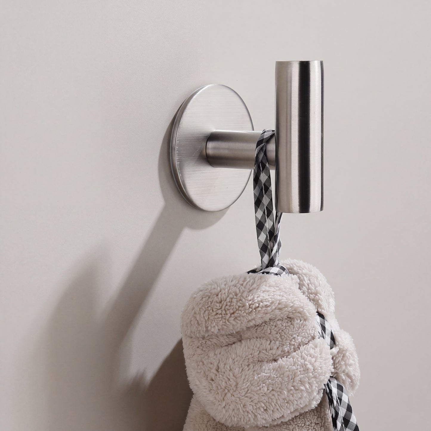 Adhesive Stainless Steel Wall Hooks — No Drill