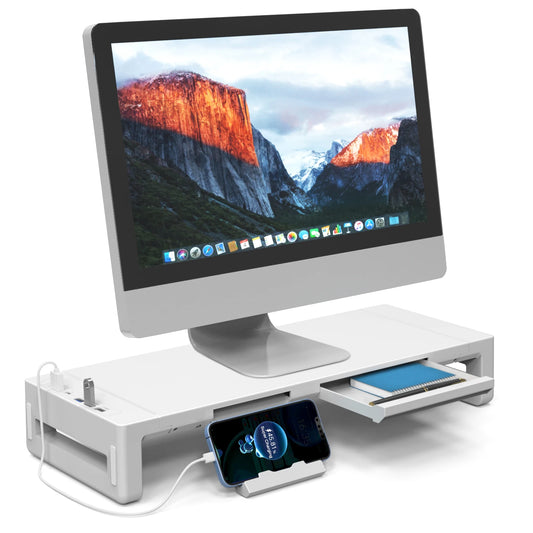 CoreLift Smart Monitor Riser – Ergonomic Hub with USB & Storage