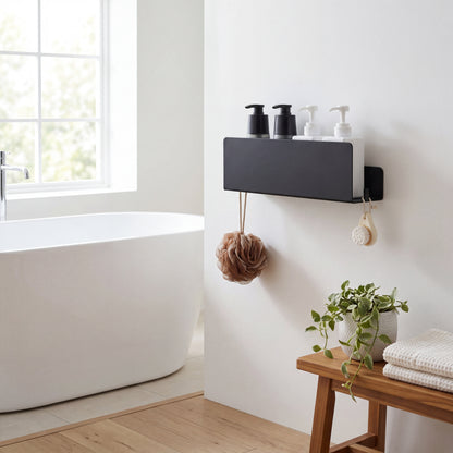 Shadow Floating Shelf – Matte Black Architectural Organizer