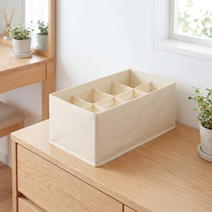 SilkFlow Drawer Divider – Modular Underwear & Wardrobe Organizer (Cream)