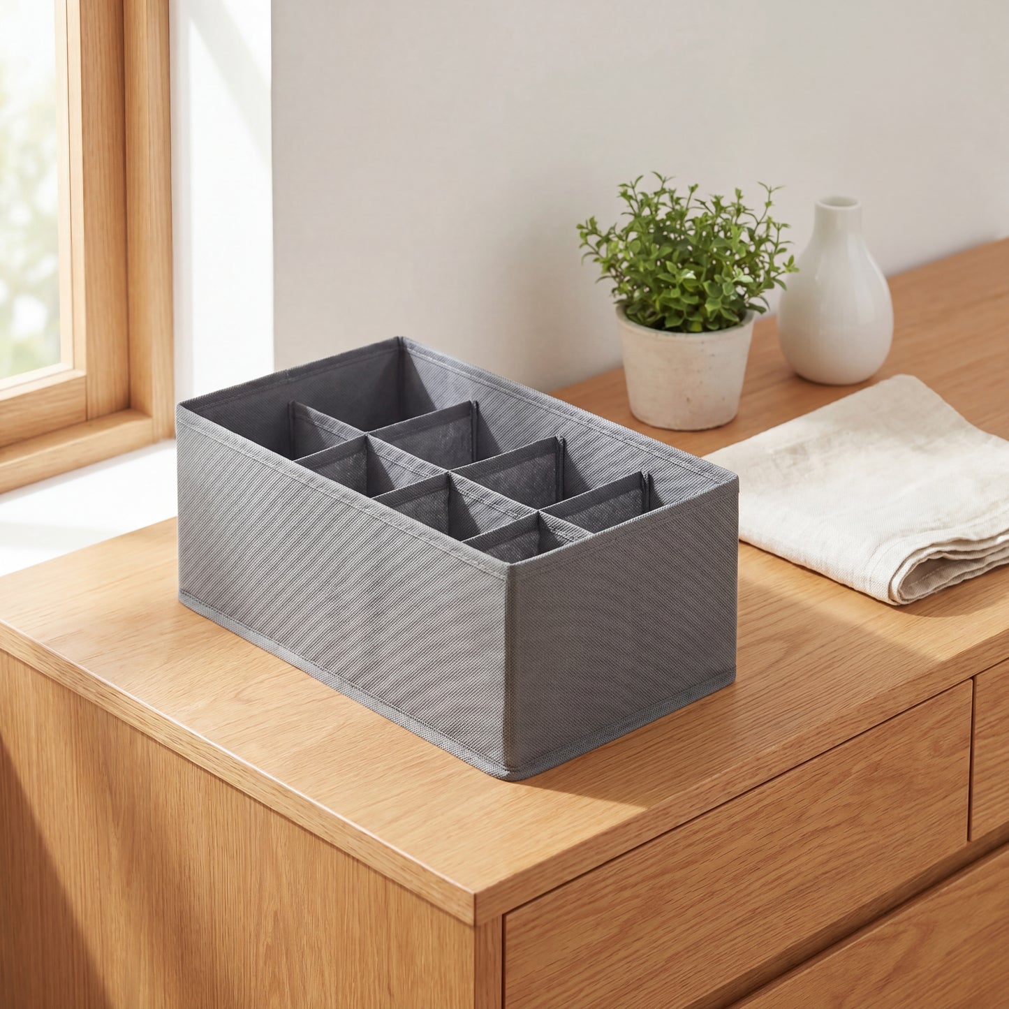SilkFlow Drawer Divider – Modular Wardrobe Organizer (Charcoal Grey)