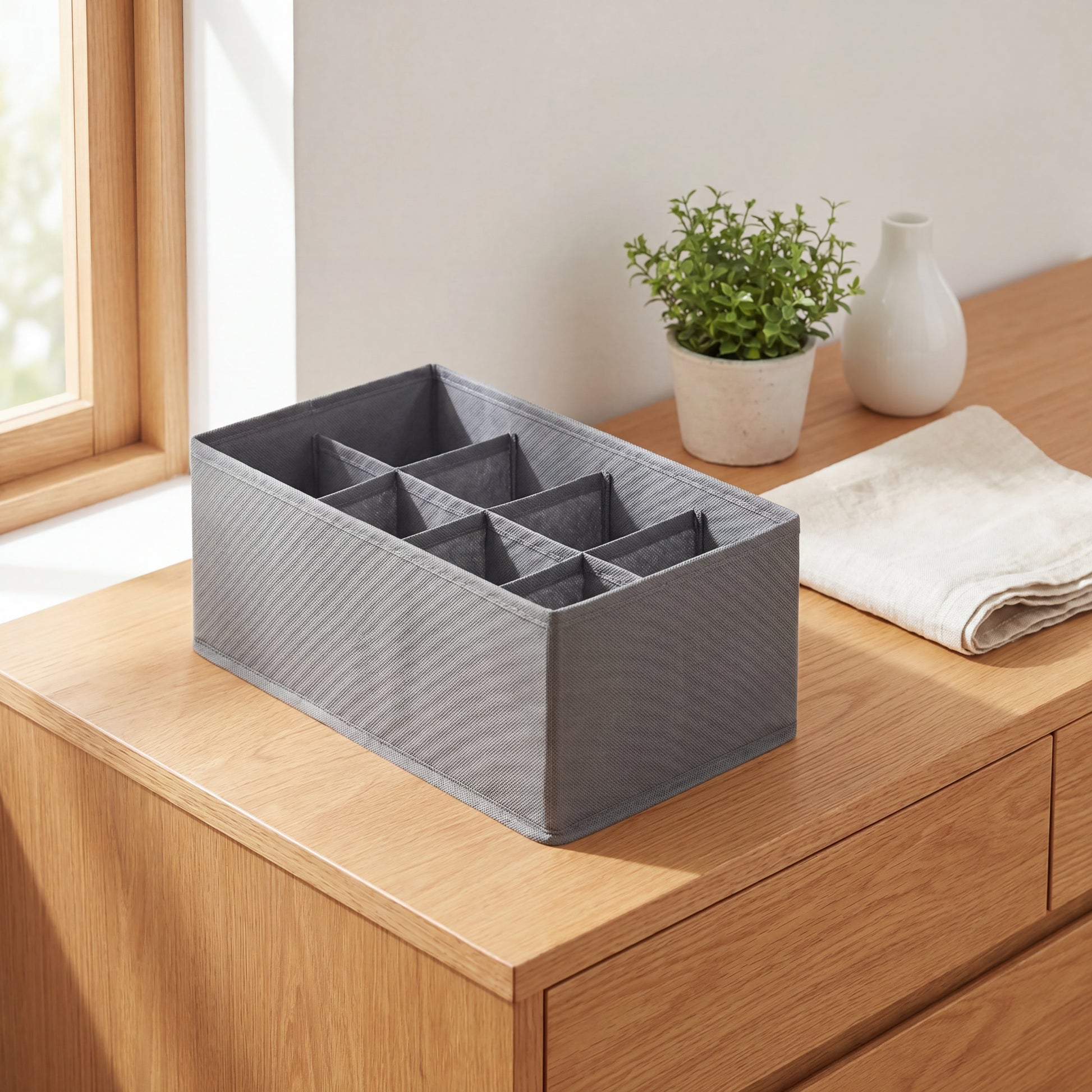 SilkFlow Drawer Divider – Modular Wardrobe Organizer (Charcoal Grey)