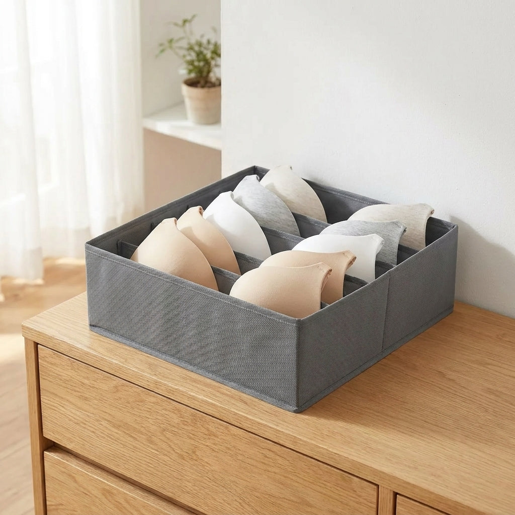 SilkFlow Drawer Divider – Modular Wardrobe Organizer (Charcoal Grey)