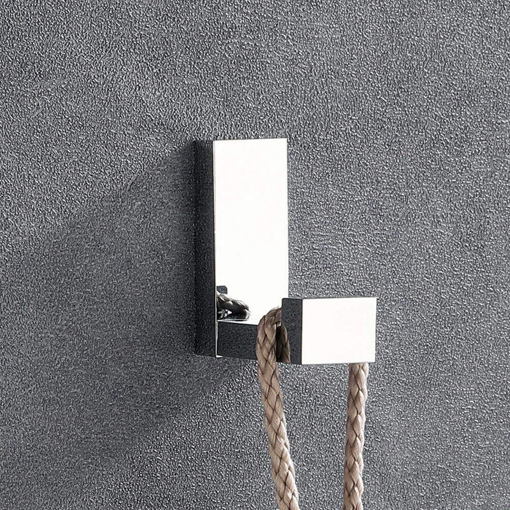 Chrome finish brass wall hook close-up showing polished surface and detail