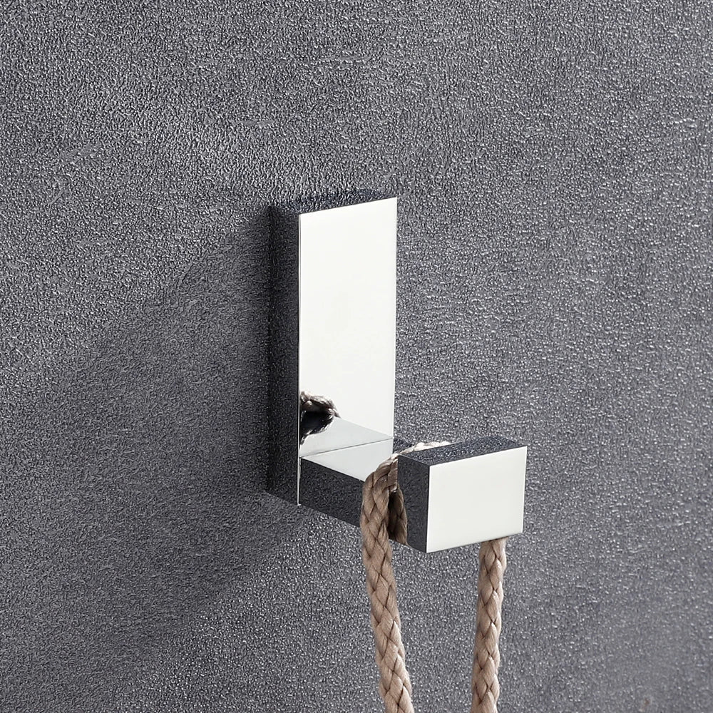 Solid Brass Wall Hook Chrome Finish in entryway with bags and keys