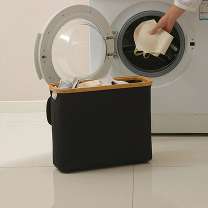 Toilet Paper Storage Basket with Window close-up of front window cutout detail