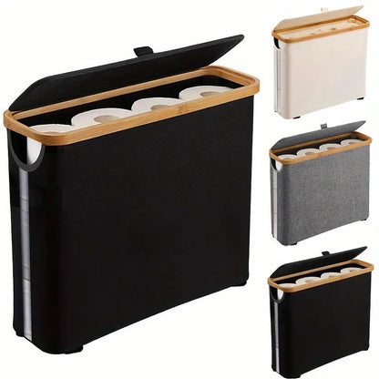 Toilet Paper Storage Basket with Window top view showing interior space