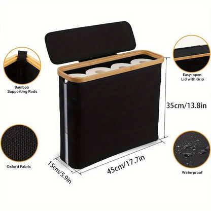 Toilet Paper Storage Basket with Window dimensions and size reference