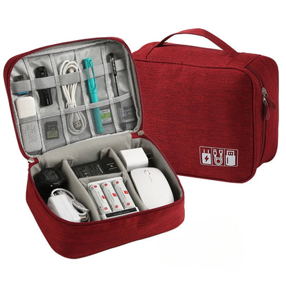 Travel Cable Organizer Bag material close-up showing quality stitching