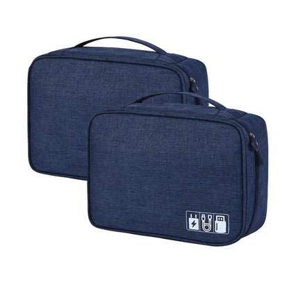 Travel Cable Organizer Bag front view showing branded design and logo area