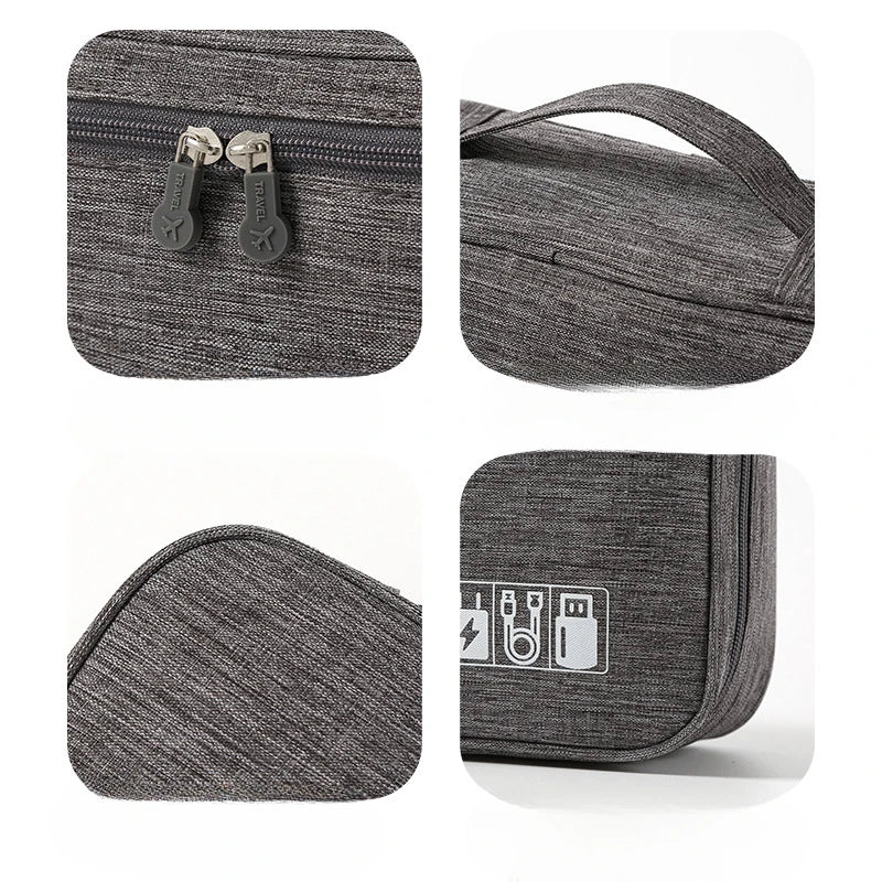 Travel Cable Organizer Bag in use inside luggage or backpack