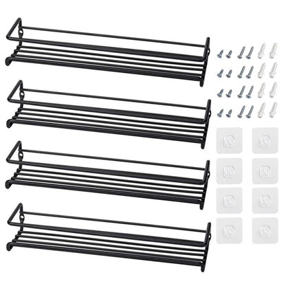 Wall Mounted Spice Rack Matte Black stylized product photo on neutral background